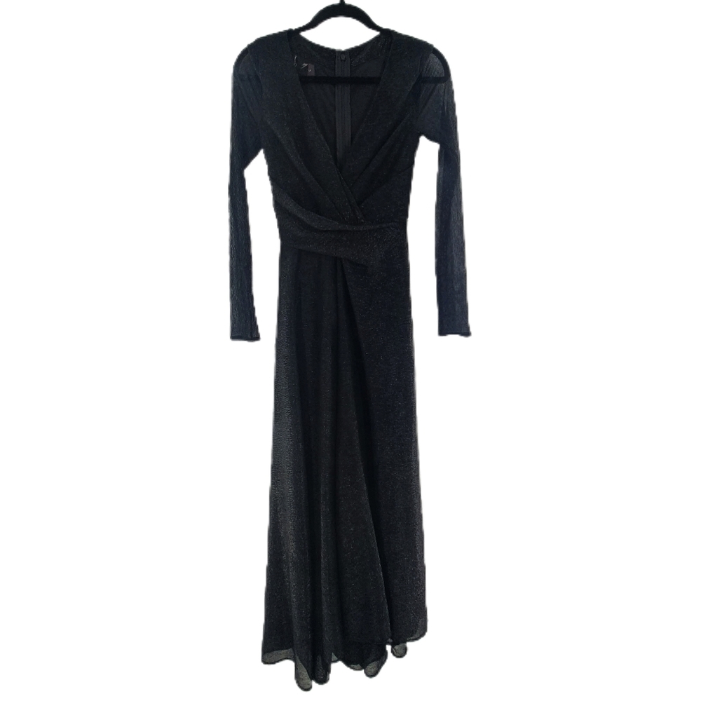 Talbot Runhof Black Metallic Twisted Gown